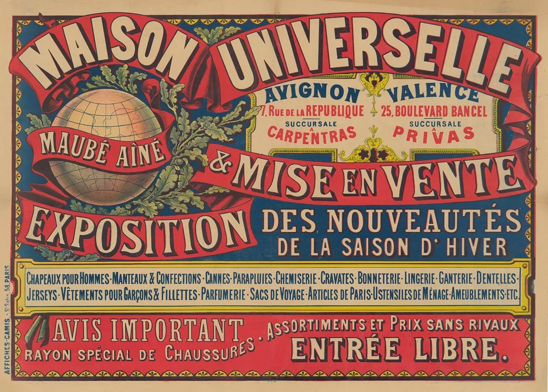 Maison Universelle Maube Aine Avignon Wall Art by Imp. Camis - High-Resolution Digital Print
