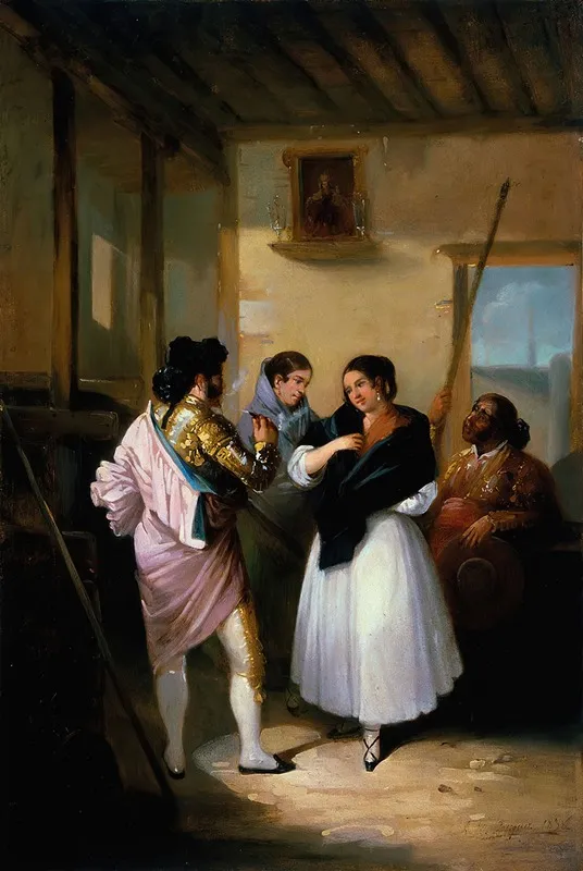 Maja And Bullfighter Wall Art by Joaquín Domínguez Bécquer - High-Resolution Digital Print