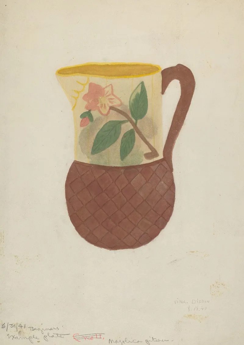 Majolica Pitcher 2 Wall Art by Vina Dishon - High-Resolution Digital Print