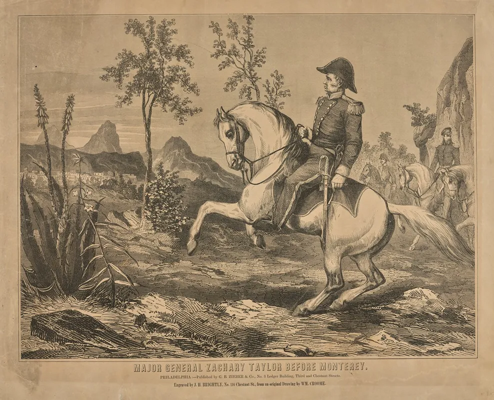 Major General Zachary Taylor Before Monterey Wall Art by Joseph H. Brightly - High-Resolution Digital Print