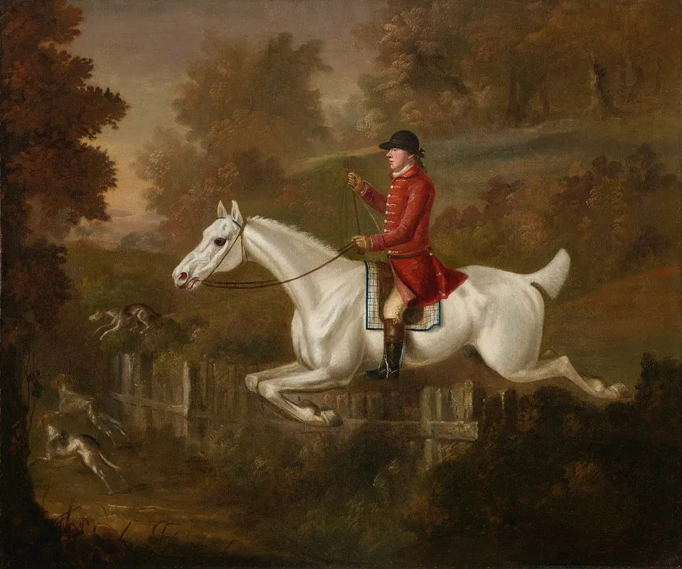 Major Spode Taking A Fence Wall Art by Francis Sartorius - High-Resolution Digital Print