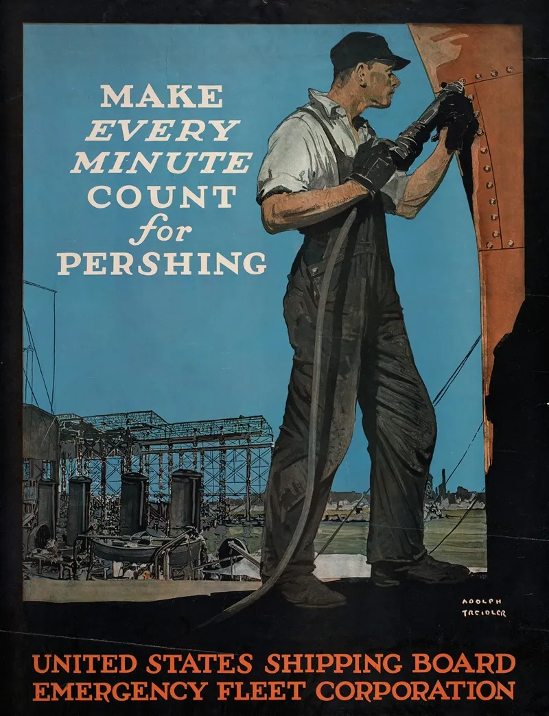Make Every Minute Count For Pershing Wall Art by Adolph Treidler - High-Resolution Digital Print