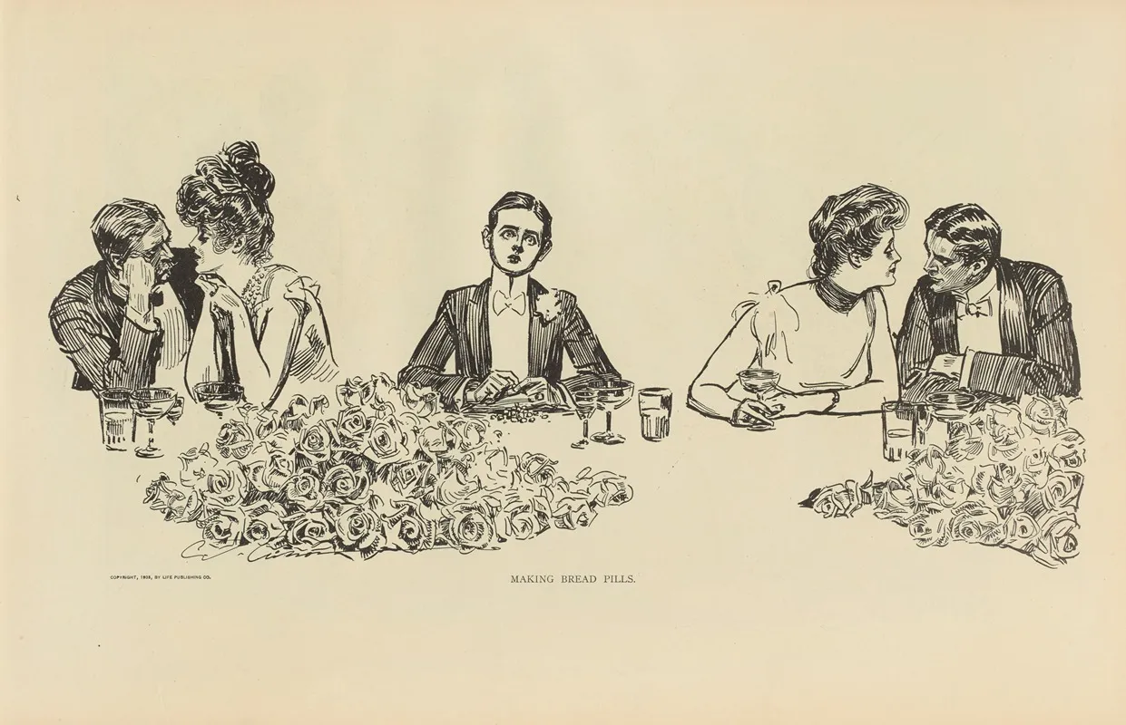 Making Bread Pills Wall Art by Charles Dana Gibson - High-Resolution Digital Print
