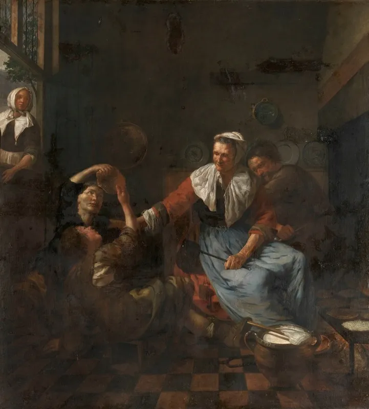 Making Pancakes Wall Art by Jan van Pee - High-Resolution Digital Print