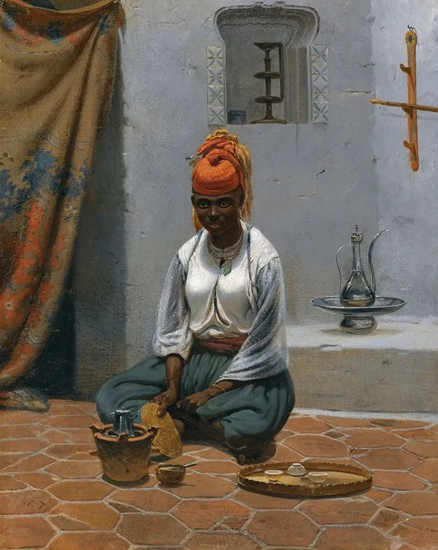Making Tea In Algiers Wall Art by Georg Wilhelm Timm - High-Resolution Digital Print