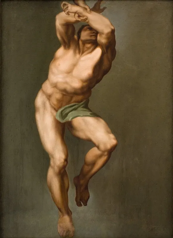 Male Figure After Michelangelos Last Judgement In The Sistine Chapel