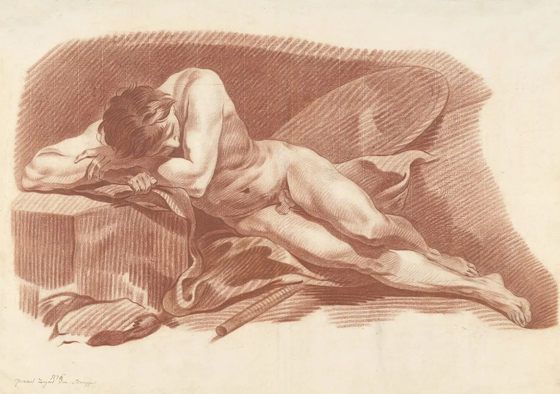 Male Nude Lying Down Wall Art by Joannes Zegers - High-Resolution Digital Print