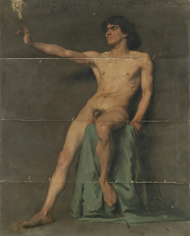 Male Nude Study 4 Wall Art by Pascal-Adolphe-Jean Dagnan-Bouveret - High-Resolution Digital Print