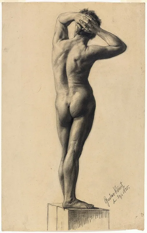 Male Nude Wall Art by Gustav Klimt - High-Resolution Digital Print