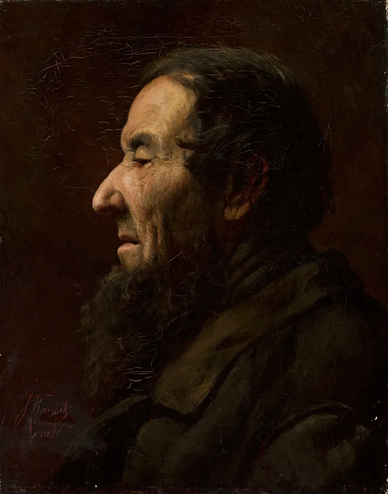Male Portrait In Profile Study