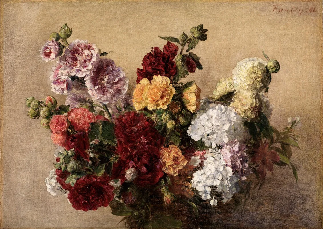 Malvenstrauss Wall Art by Henri Fantin-Latour - High-Resolution Digital Print