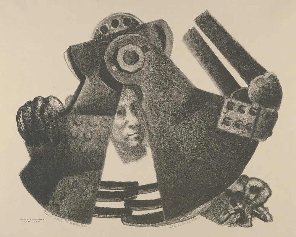 Man And Machine Wall Art by Ida Abelman - High-Resolution Digital Print