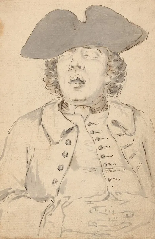 Man Asleep With His Mouth Wide Open And Hands Crossed