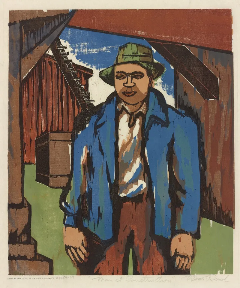 Man At Construction Wall Art by Rosa Rush - High-Resolution Digital Print