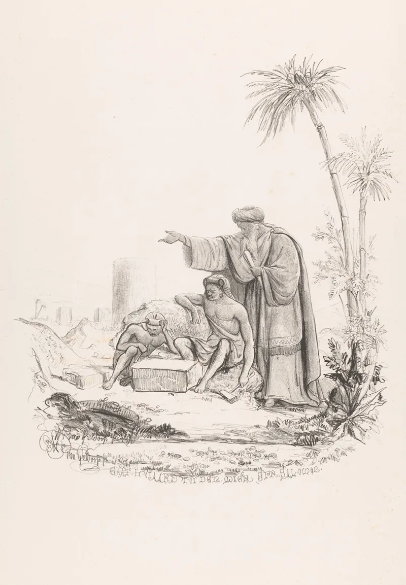 Man Dictates Inscription Wall Art by Wilhelmus Petrus van Geldorp - High-Resolution Digital Print