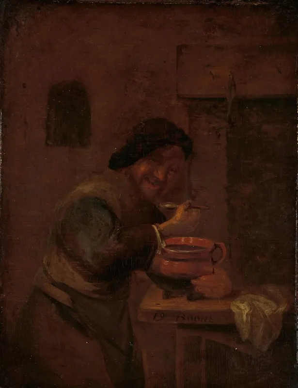 Man Eating From An Earthenware Pot Wall Art by Daniel Boone - High-Resolution Digital Print