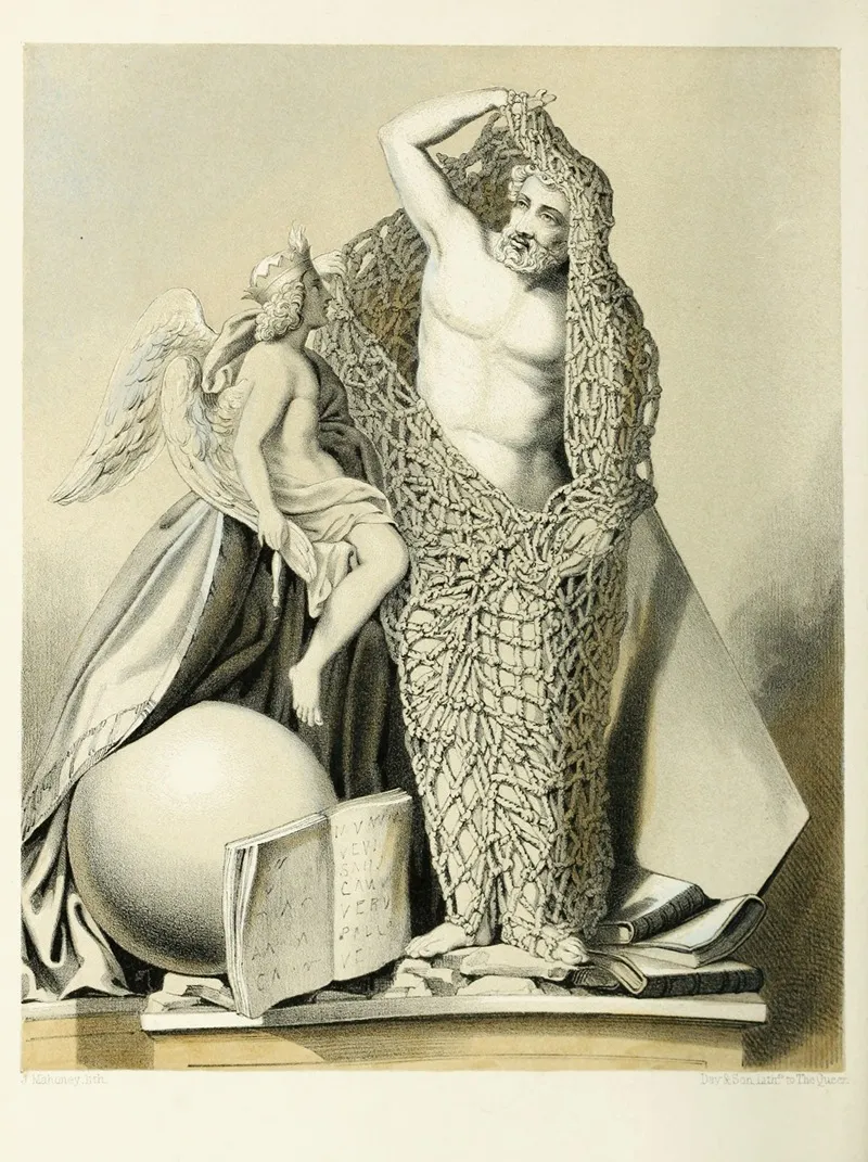 Man Escaping From The Net Of Sin Naples Wall Art by Henry Noel Humphreys - High-Resolution Digital Print