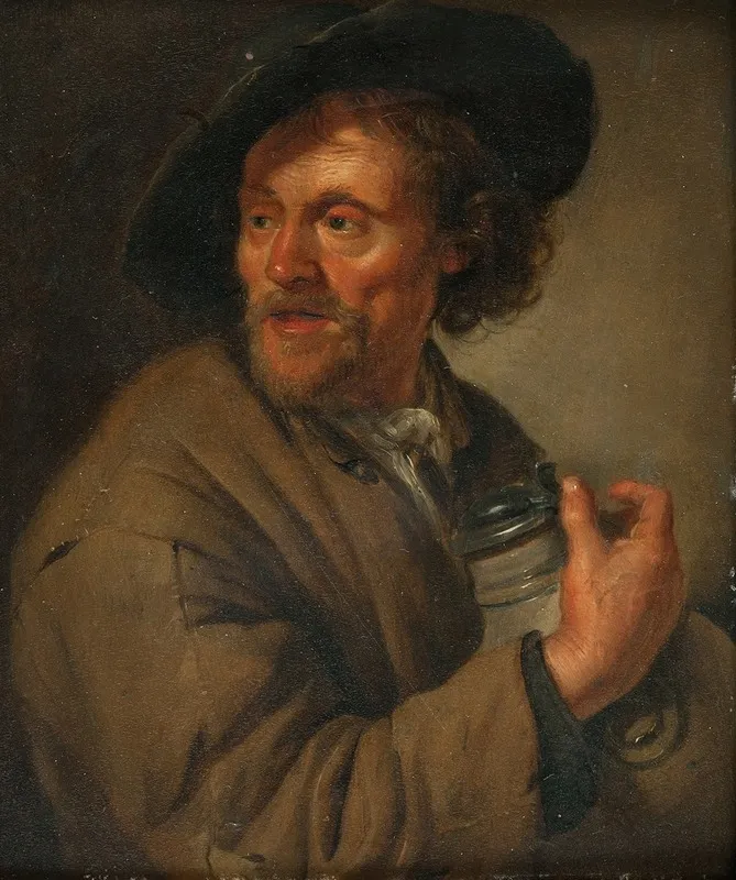 Man Holding A Jug Wall Art by Jacob Toorenvliet - High-Resolution Digital Print
