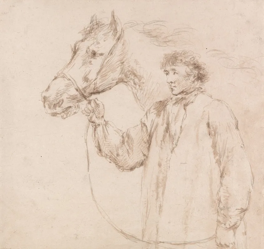 Man Holding Horse By The Bridle Wall Art by George Morland - High-Resolution Digital Print