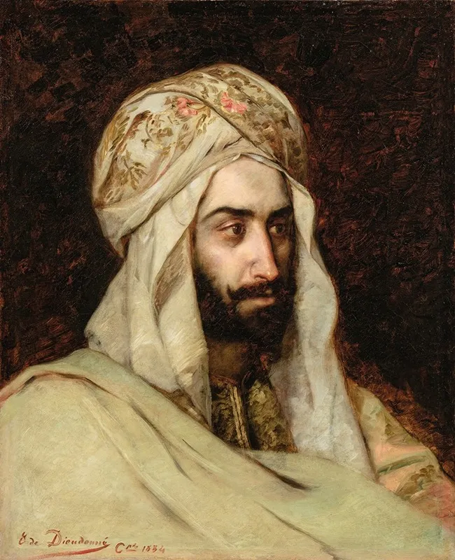 Man In A White Turban In Constantinople Wall Art by Emmanuel De Dieudonné - High-Resolution Digital Print