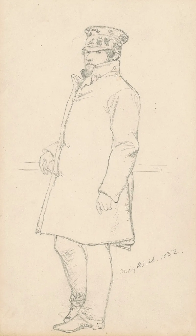 Man In Cap And Coat Wall Art by Emanuel Gottlieb Leutze - High-Resolution Digital Print