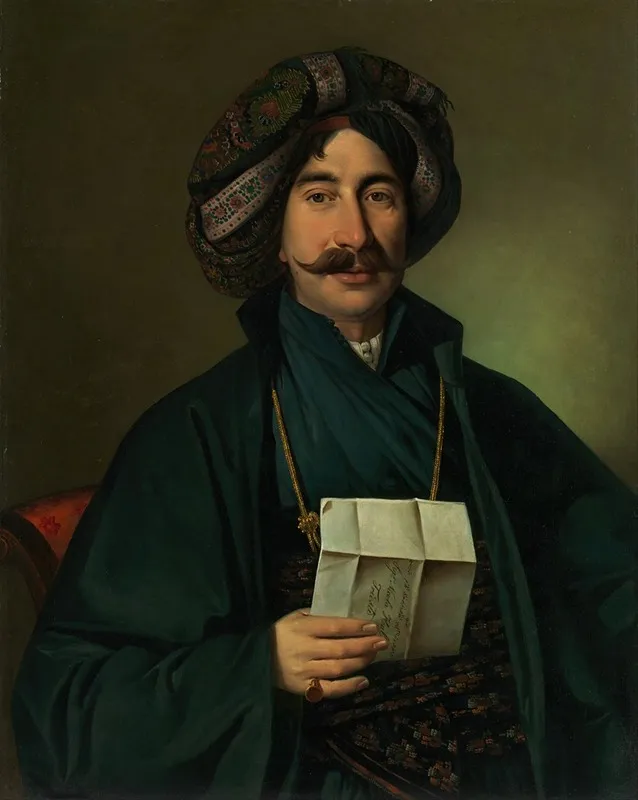 Man In Ottoman Dress Wall Art by Giuseppe Tominz - High-Resolution Digital Print