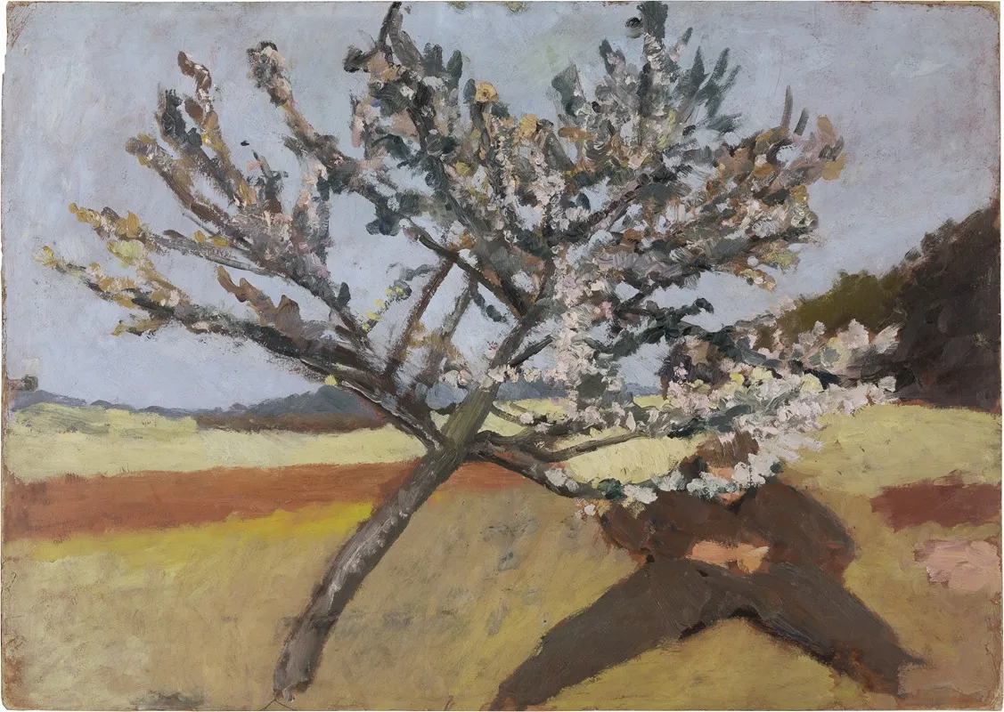 Man Lying Beneath A Blossoming Tree Wall Art by Paula Modersohn-Becker - High-Resolution Digital Print