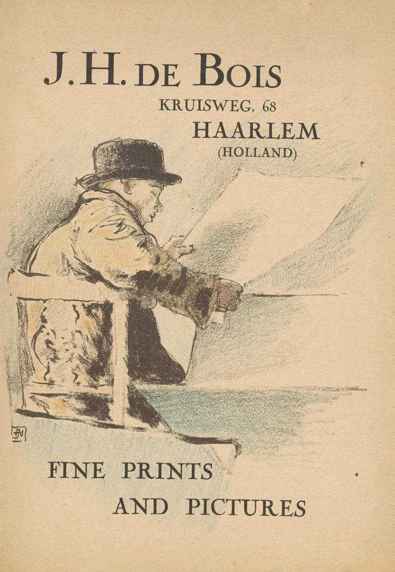 Man Met Bolhoed Bekijkt Een Prent