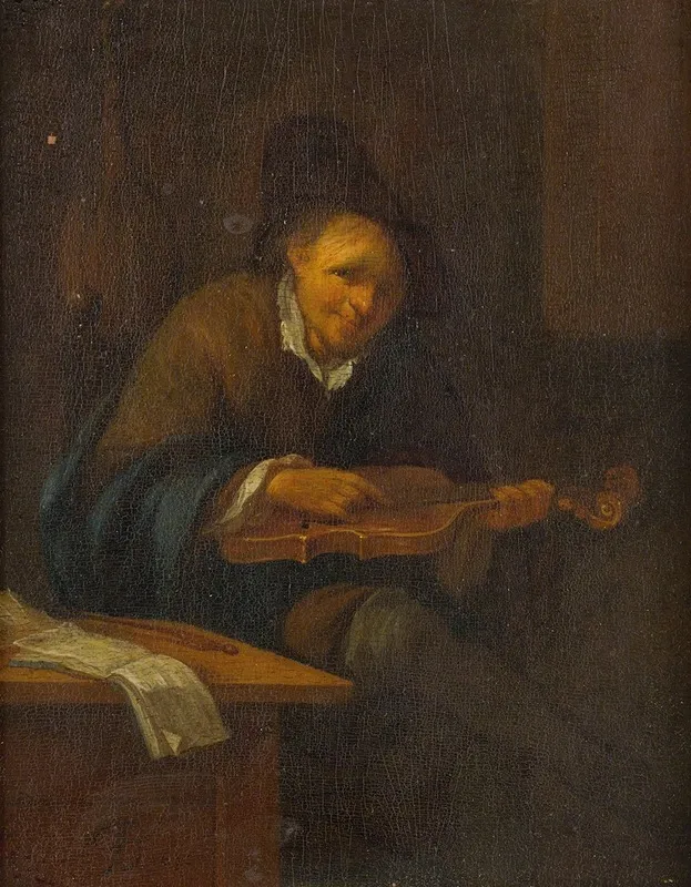 Man Playing A Violin Wall Art by Jacob Toorenvliet - High-Resolution Digital Print