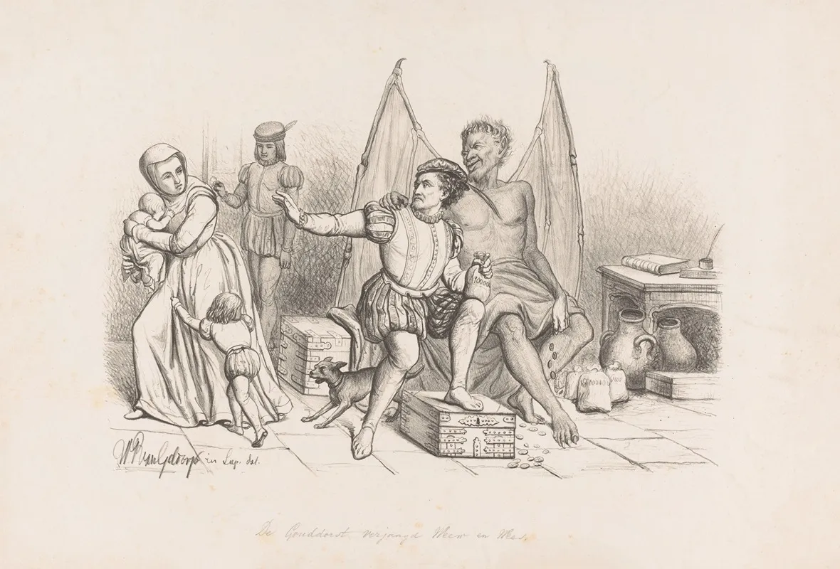 Man Possessed By Greed Wall Art by Wilhelmus Petrus van Geldorp - High-Resolution Digital Print