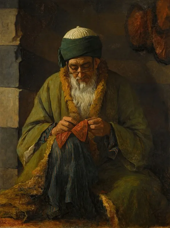 Man Sewing Wall Art by Henriette Browne - High-Resolution Digital Print