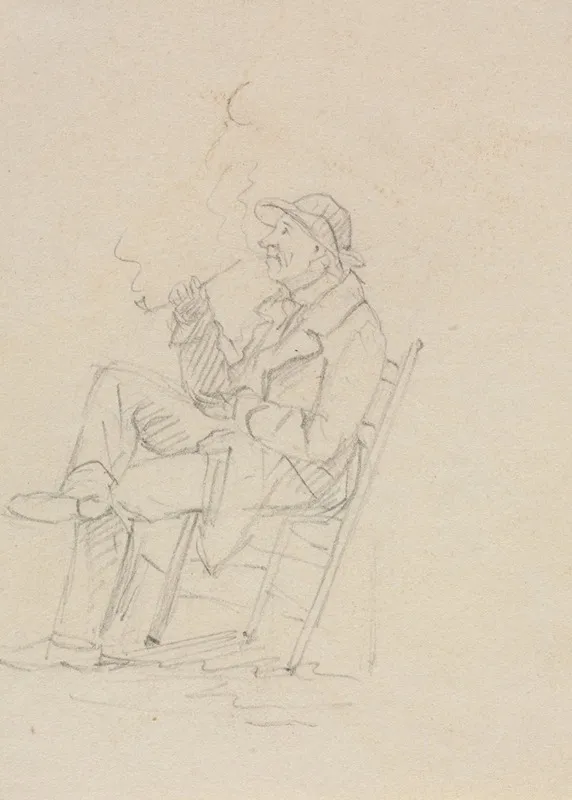 Man Smoking A Pipe