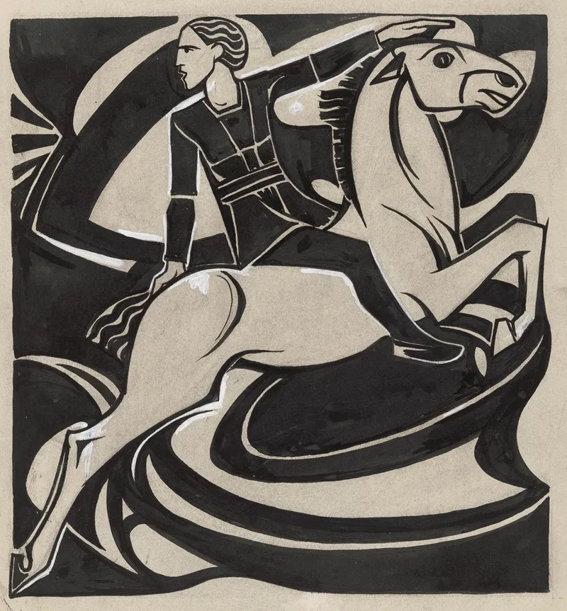 Man Te Paard Wall Art by Richard Nicolaüs Roland Holst - High-Resolution Digital Print