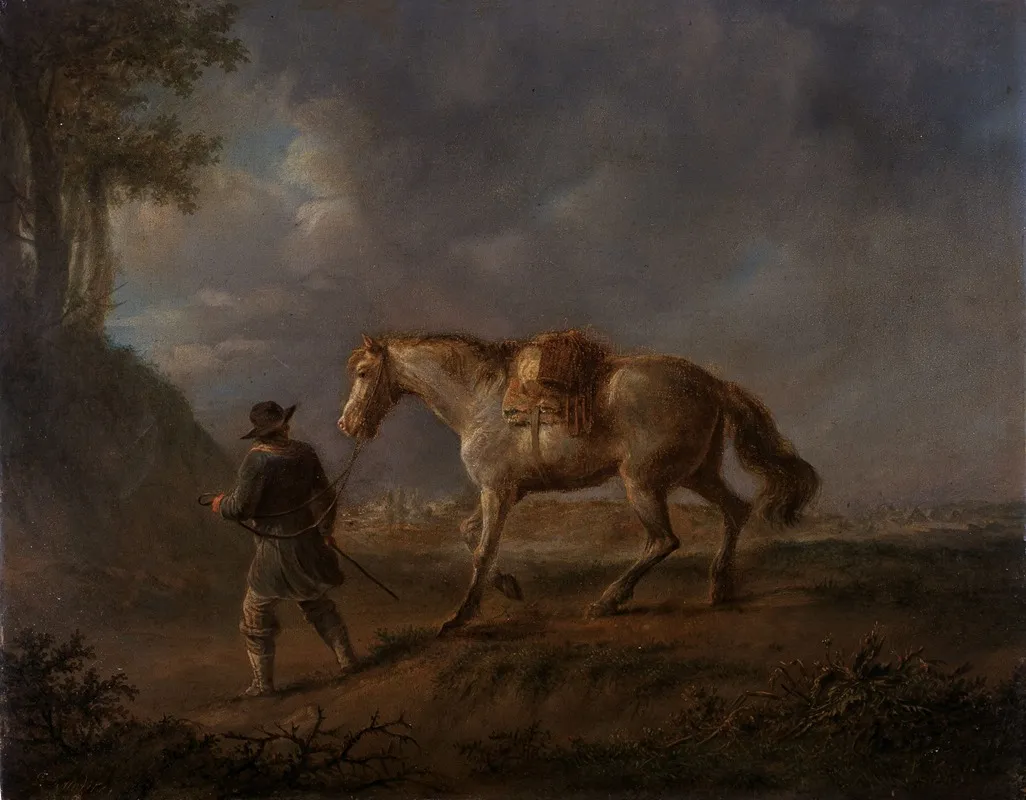 Man With A Horse Wall Art by Louis Moritz - High-Resolution Digital Print