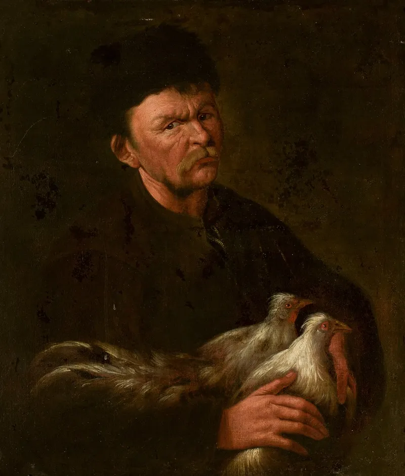 Man With Two Birds Wall Art by Slikar Almanach - High-Resolution Digital Print