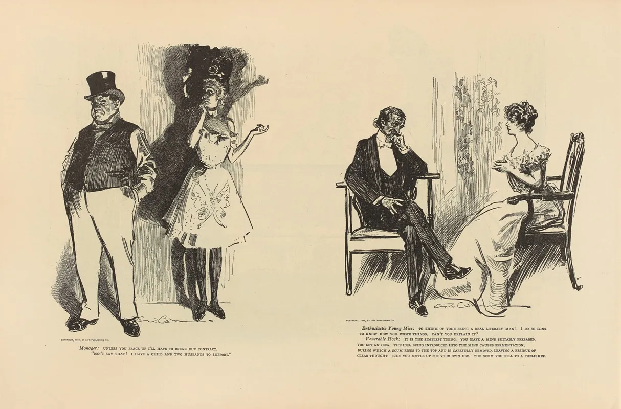Manager Unless You Brace Up Ill Have To Break Our Contract 2 Wall Art by Charles Dana Gibson - High-Resolution Digital Print