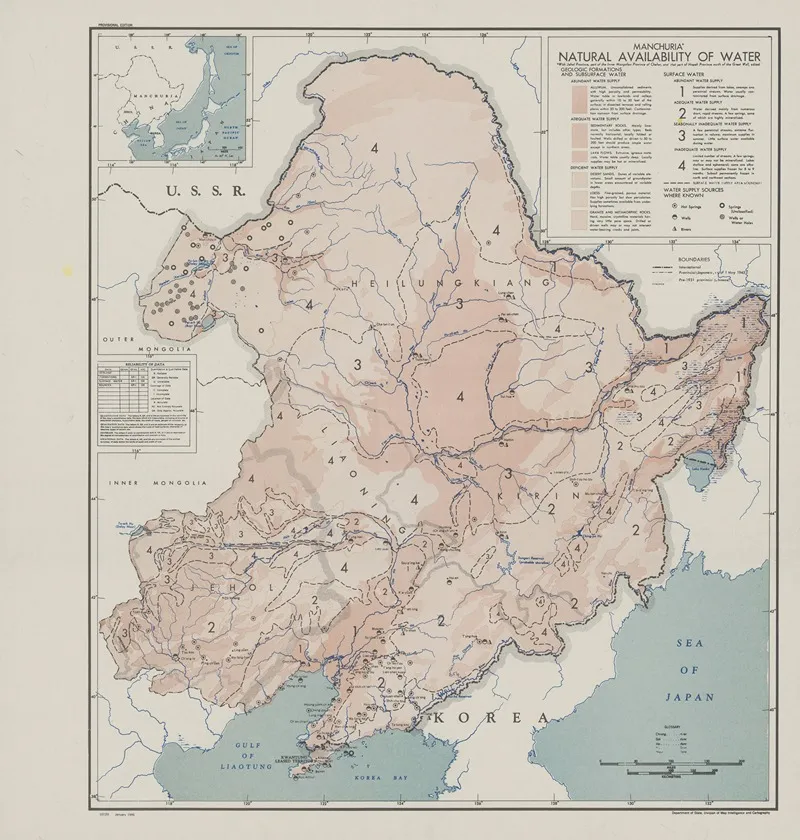 Manchuria Natural Availability Of Water Wall Art by Office of Strategic Services - High-Resolution Digital Print