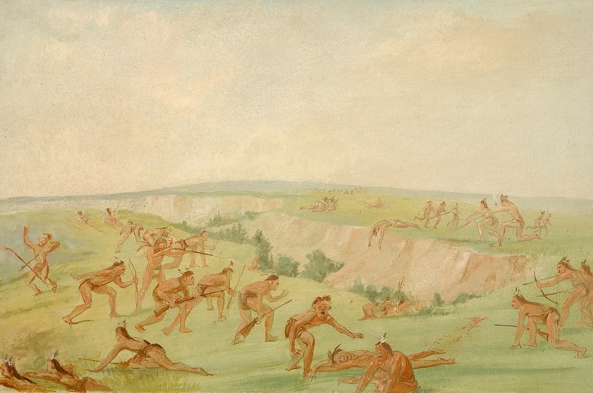Mandan Attacking A Party Of Arikara