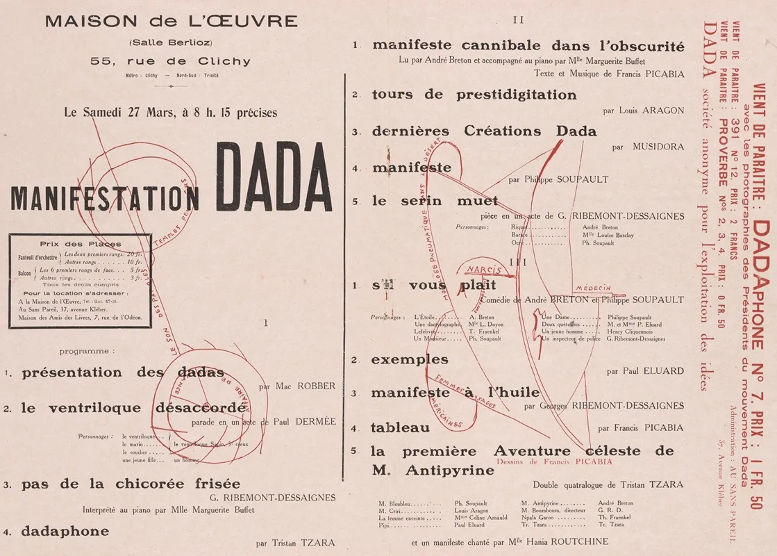 Manifestation Dada Wall Art by Tristan Tzara - High-Resolution Digital Print