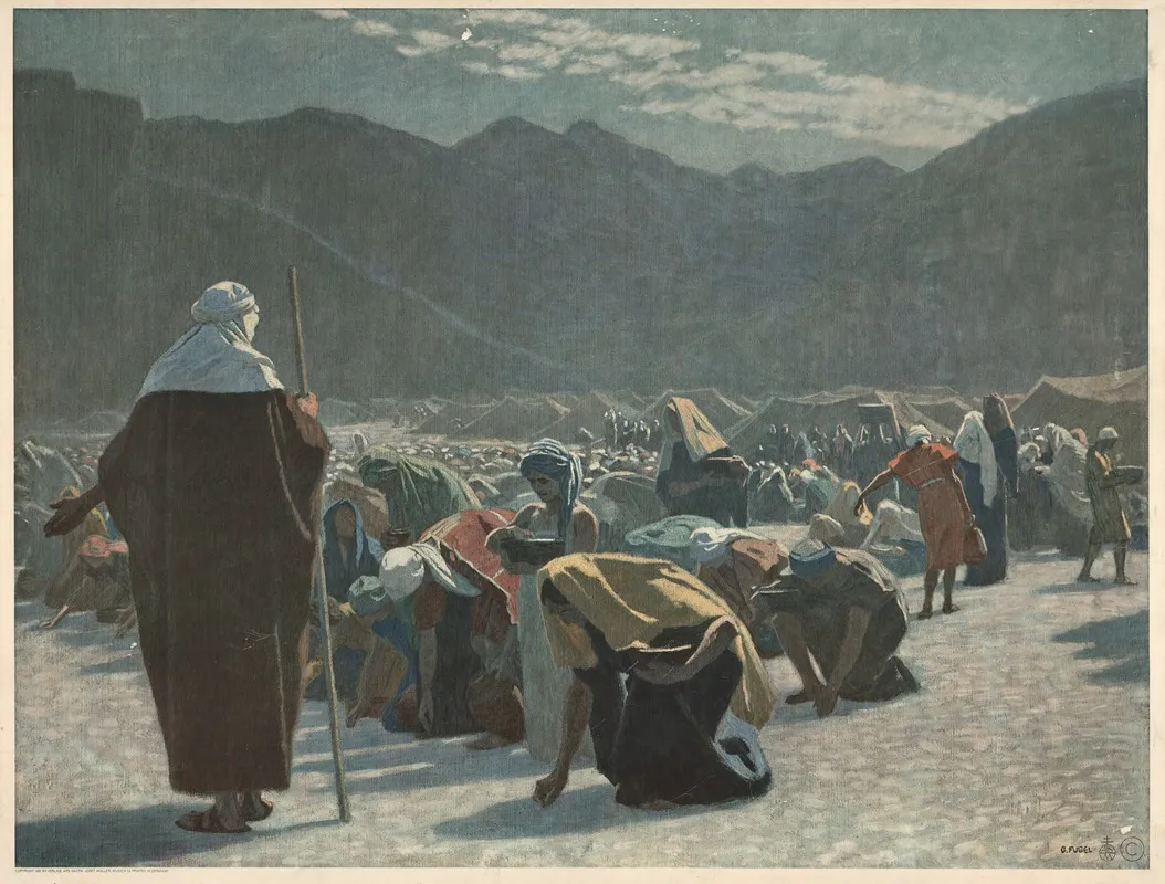 Manna Is Gathered In The Desert Wall Art by Gebhard Fugel - High-Resolution Digital Print