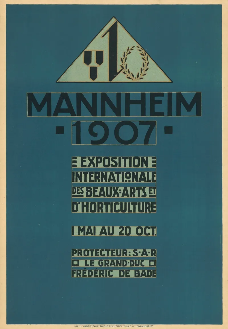 Mannheim 1907 Exposition Internationale Des Beaux Arts Et Dhorticulture Wall Art by Haas’sche Buchdruckerei GmbH - High-Resolution Digital Print