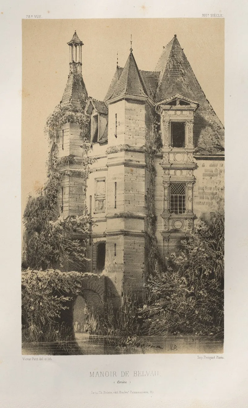 Manoir De Belvau Correze Wall Art by Victor Petit - High-Resolution Digital Print