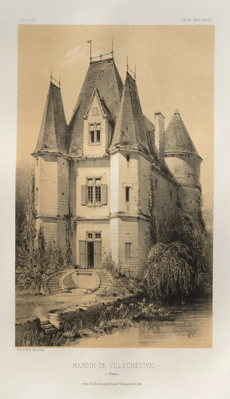Manoir De Villechetive Nievre Wall Art by Victor Petit - High-Resolution Digital Print