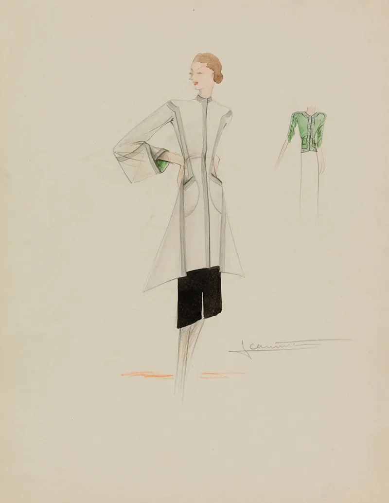 Manteau Blanc A Col Casaque Wall Art by Jeannette - High-Resolution Digital Print