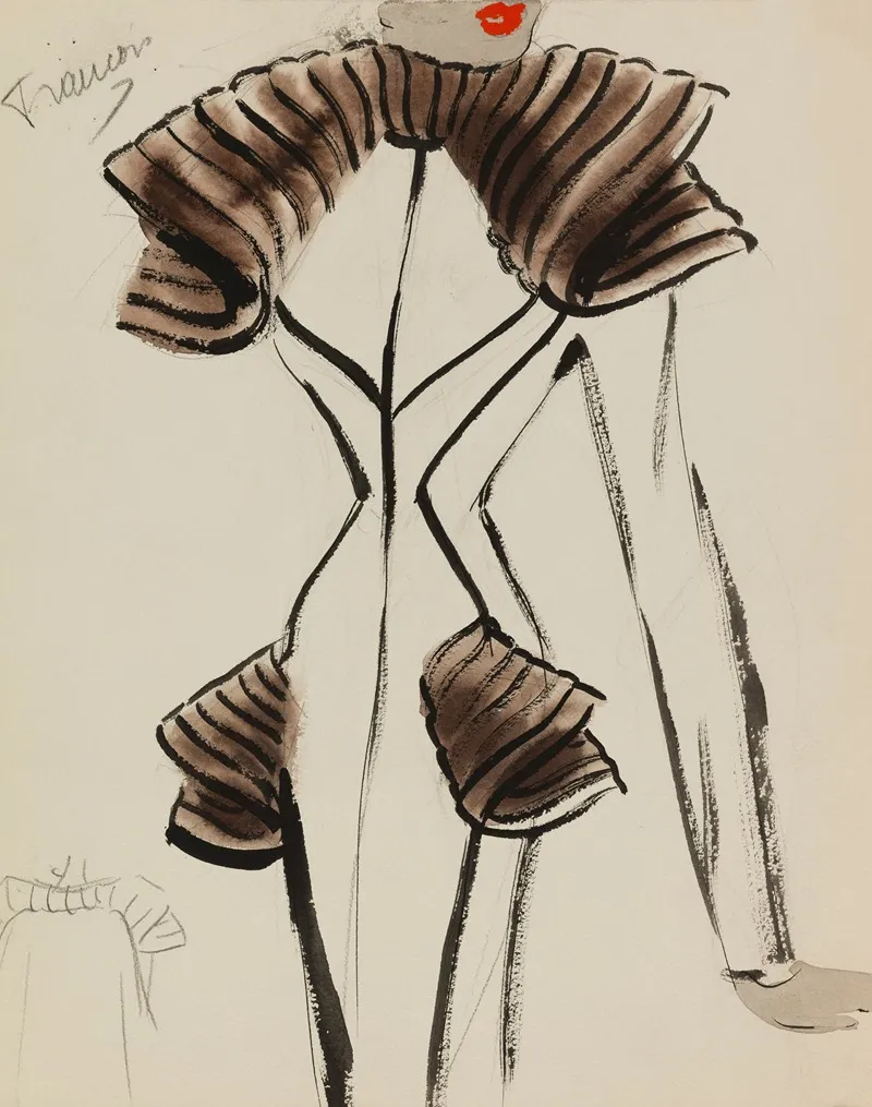 Manteau Blanc A La Ligne Mince Avec Fourrure Brune Au Col Et Aux Poces Wall Art by M. P. Leven - High-Resolution Digital Print