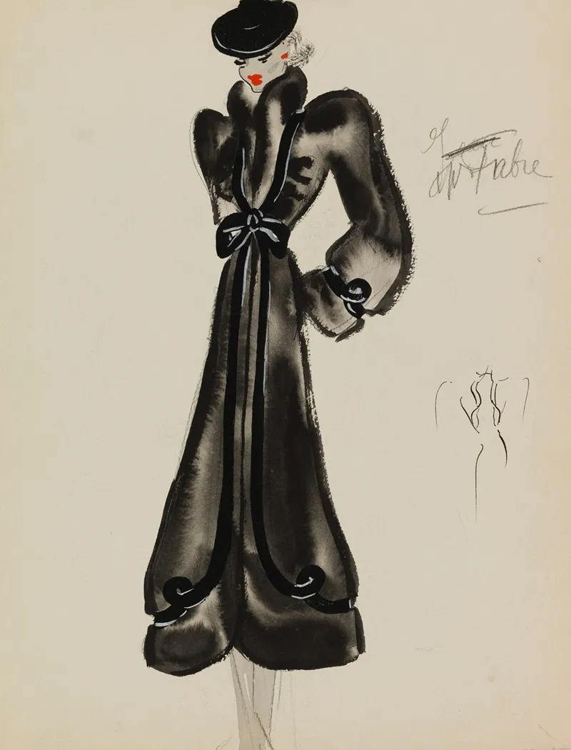 Manteau Noir Avec Noeud Sur Le Devant Wall Art by M. P. Leven - High-Resolution Digital Print