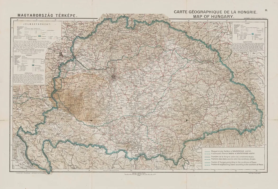 Map Of Hungary Wall Art by Hungarian Geographical Institute - High-Resolution Digital Print