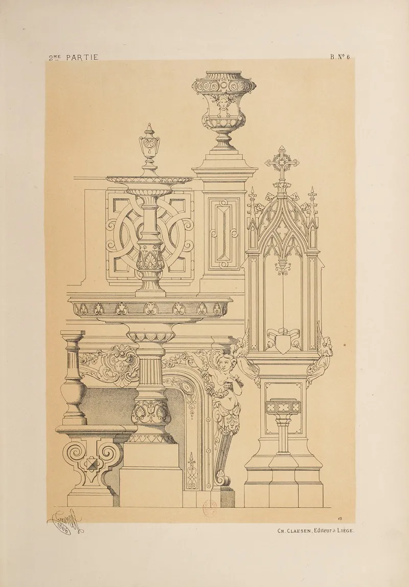 Marbrerie Details Wall Art by Michel Liénard - High-Resolution Digital Print