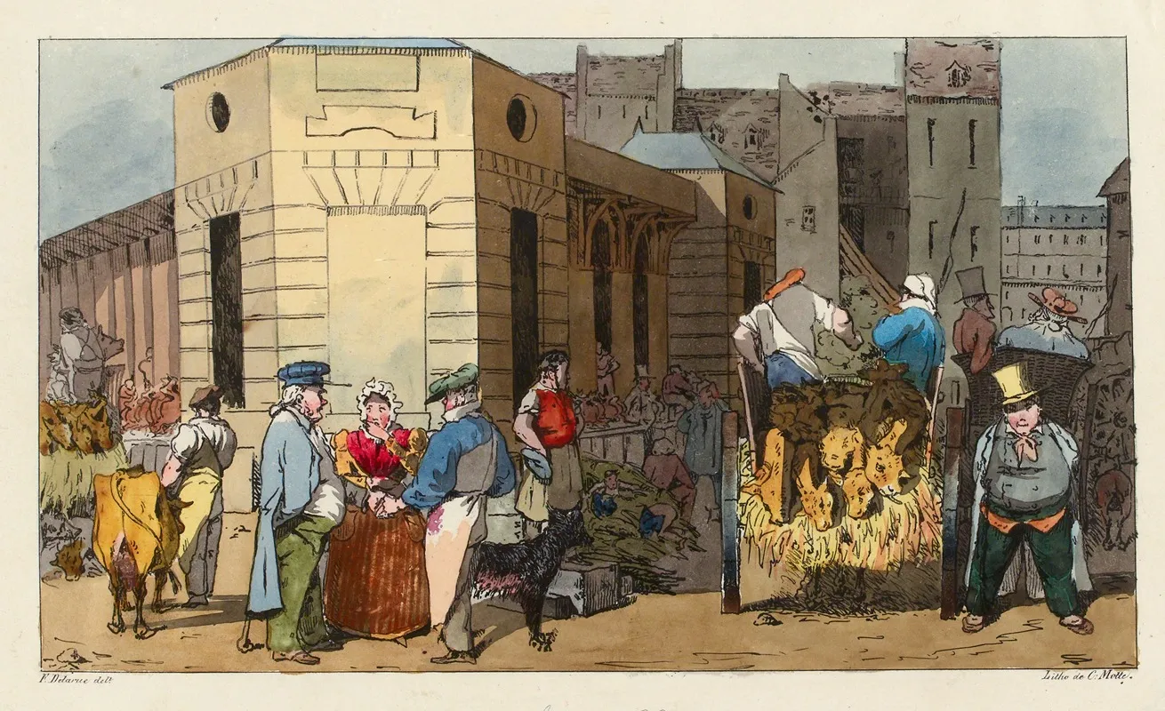 Marche Aux Veaux Wall Art by Félix Fortuné Delarue - High-Resolution Digital Print