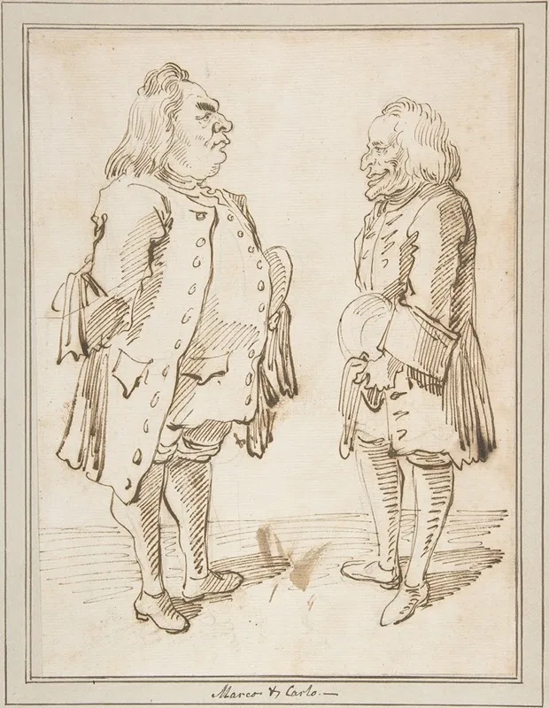 Marco And Carlo Caricature Of Two Men Standing Face To Face